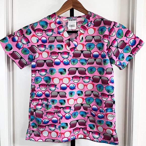 UA Scrubs Other - UA Scrubs Womens Scrub Top - Pink Shades Sunglasses, Size S